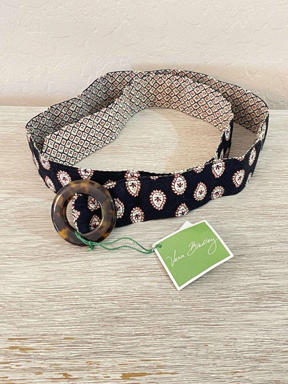 New Vera Bradley Belt Classic Black Fabric NWT